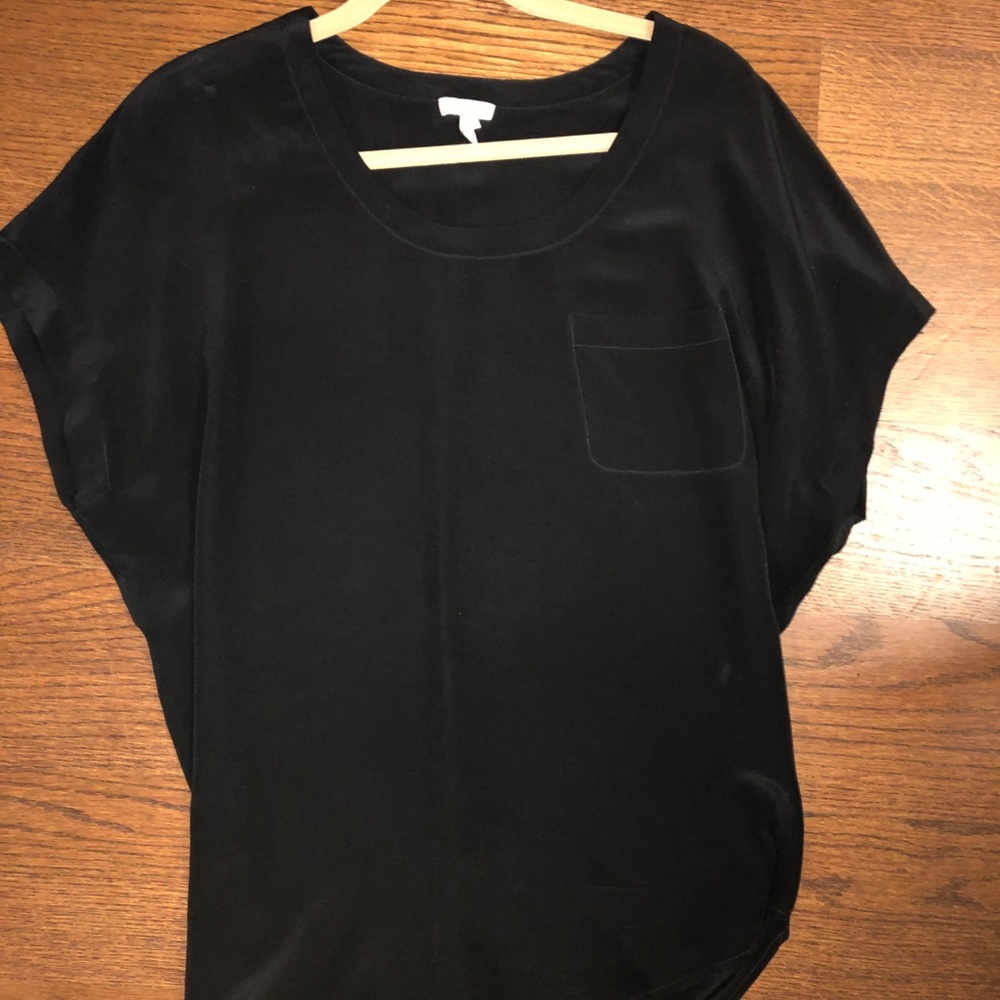 Silk oversized black blouse